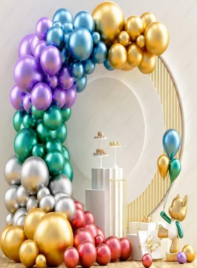 Juzfun Chrome Balloons for Birthday Wedding Anniversary Metallic Pink Party Decoration Pack of 20 Pcs - Image 5